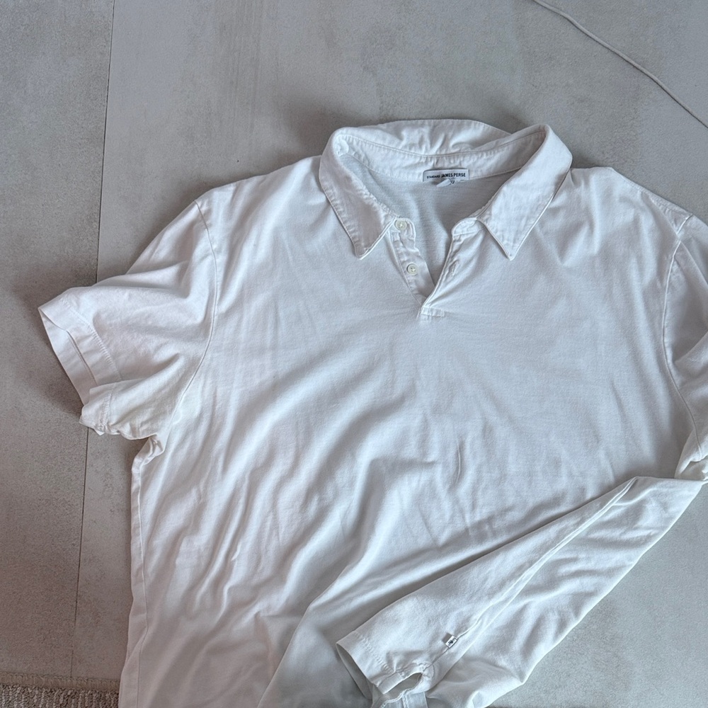 James Perse Classic White Polo Shirt